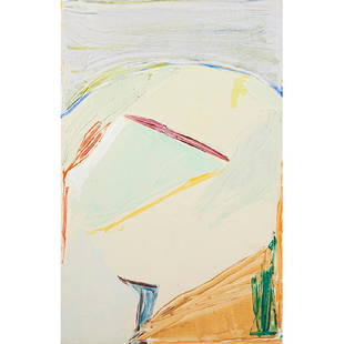 Ronnie Landfield, (American, b. 1947), Untitled, oil on: Ronnie Landfield, (American, b. 1947), Untitled, oil on canvas, signed on stretcher bar, 56" x 36" Provenance: Tribune Tower Collection