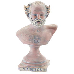 Robert Arneson, (American, 1930-1992), Self Portrait: Robert Arneson, (American, 1930-1992), Self Portrait Trophy Bust, glazed ceramic, stamped, 7.5"h Provenance: The Estate of Candice B. Groot, Evanston, Illinois