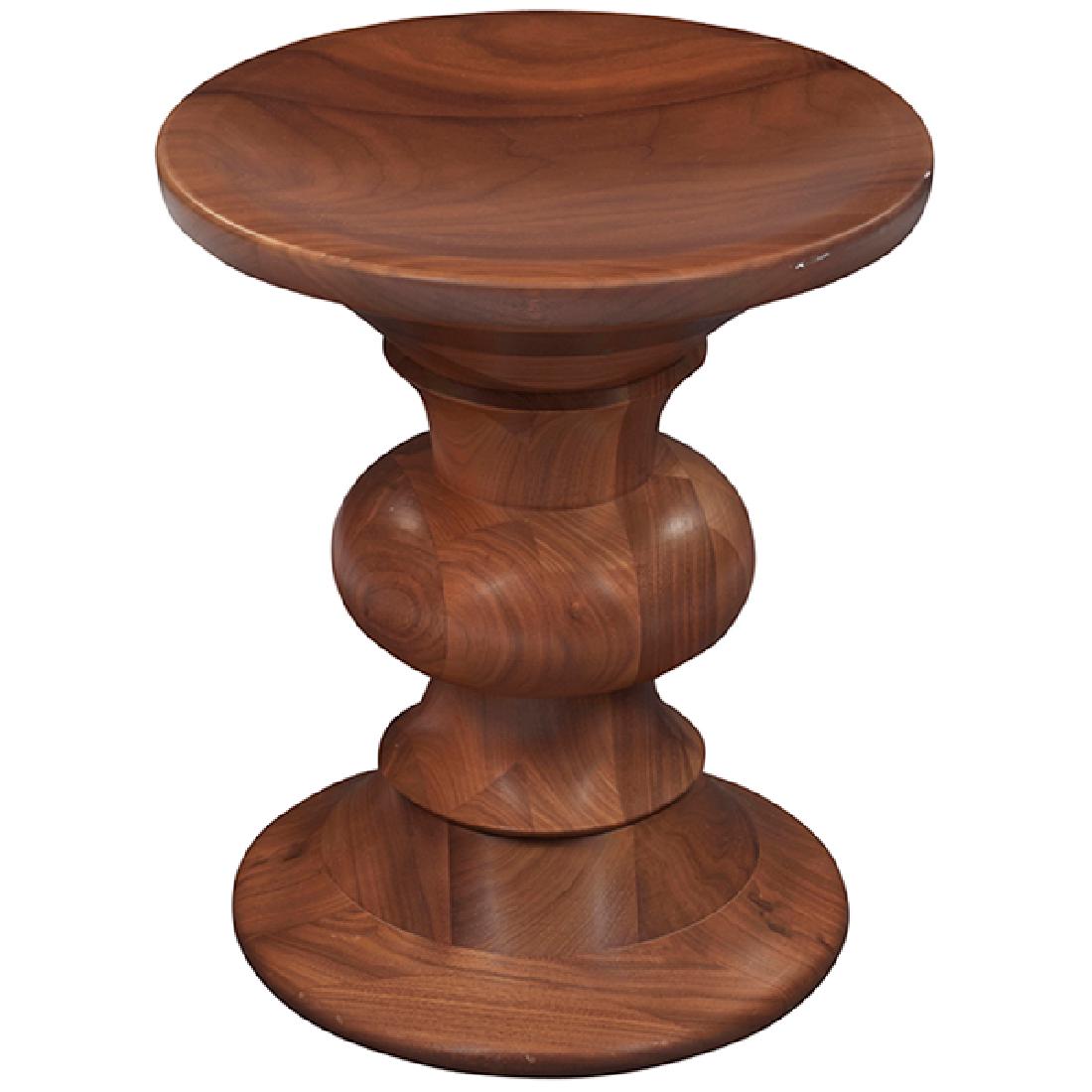 Charles Eames (1907-1978) & Ray Eames (1912-1988) for: Charles Eames (1907-1978) & Ray Eames (1912-1988) for Herman Miller, Time Life stool. shape B, model 412, Grand Rapids, MI, 1990s, turned walnut, 13"dia. x 15"h