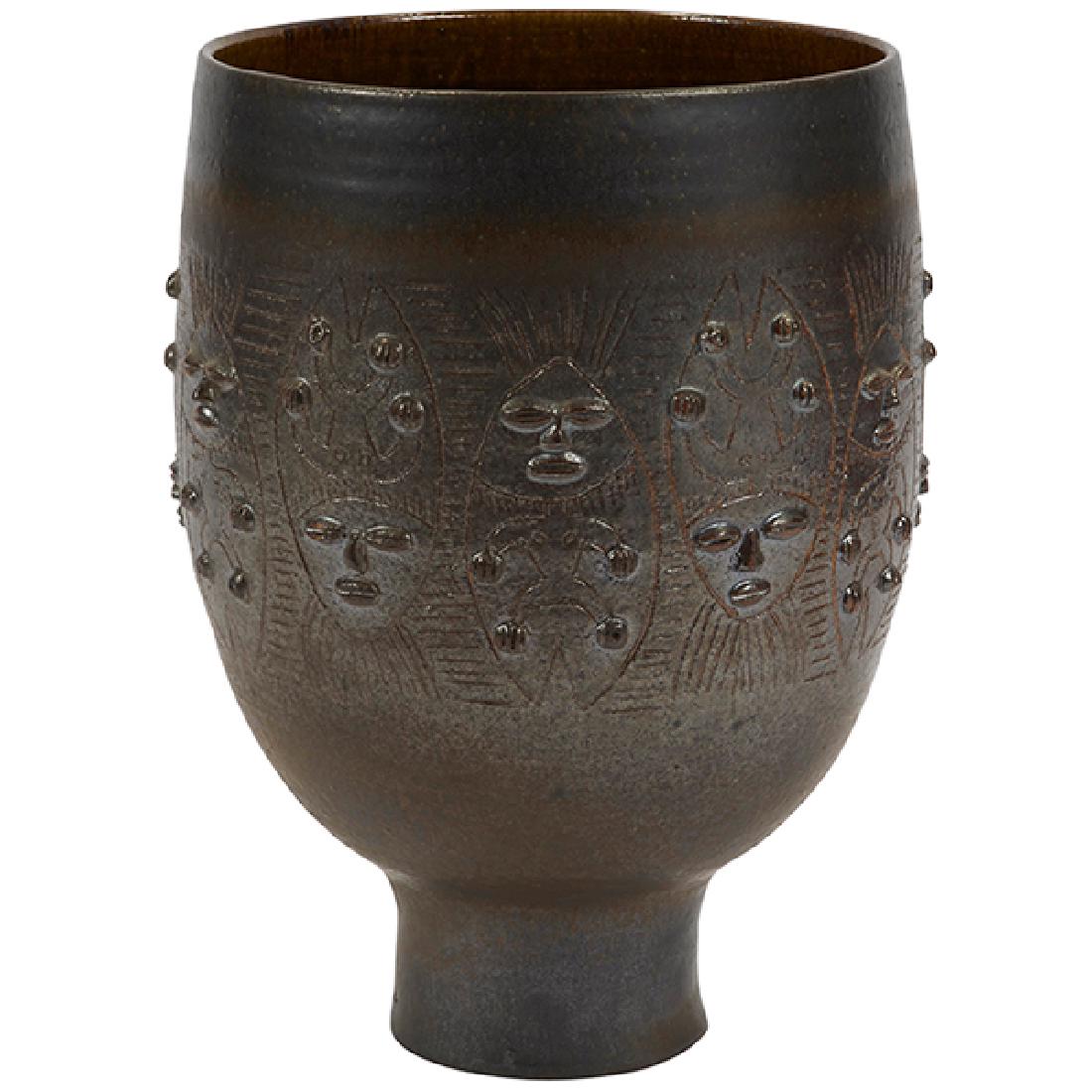 Edwin Scheier (1910-2008) and Mary Scheier (1908-2007): Edwin Scheier (1910-2008) and Mary Scheier (1908-2007), vase, USA, earthenware with iridescent glaze, incised "Scheier" on bottom, 8.5"dia x 12"h Provenance: Estate of Susanne Hilberry, Birmingham, MI