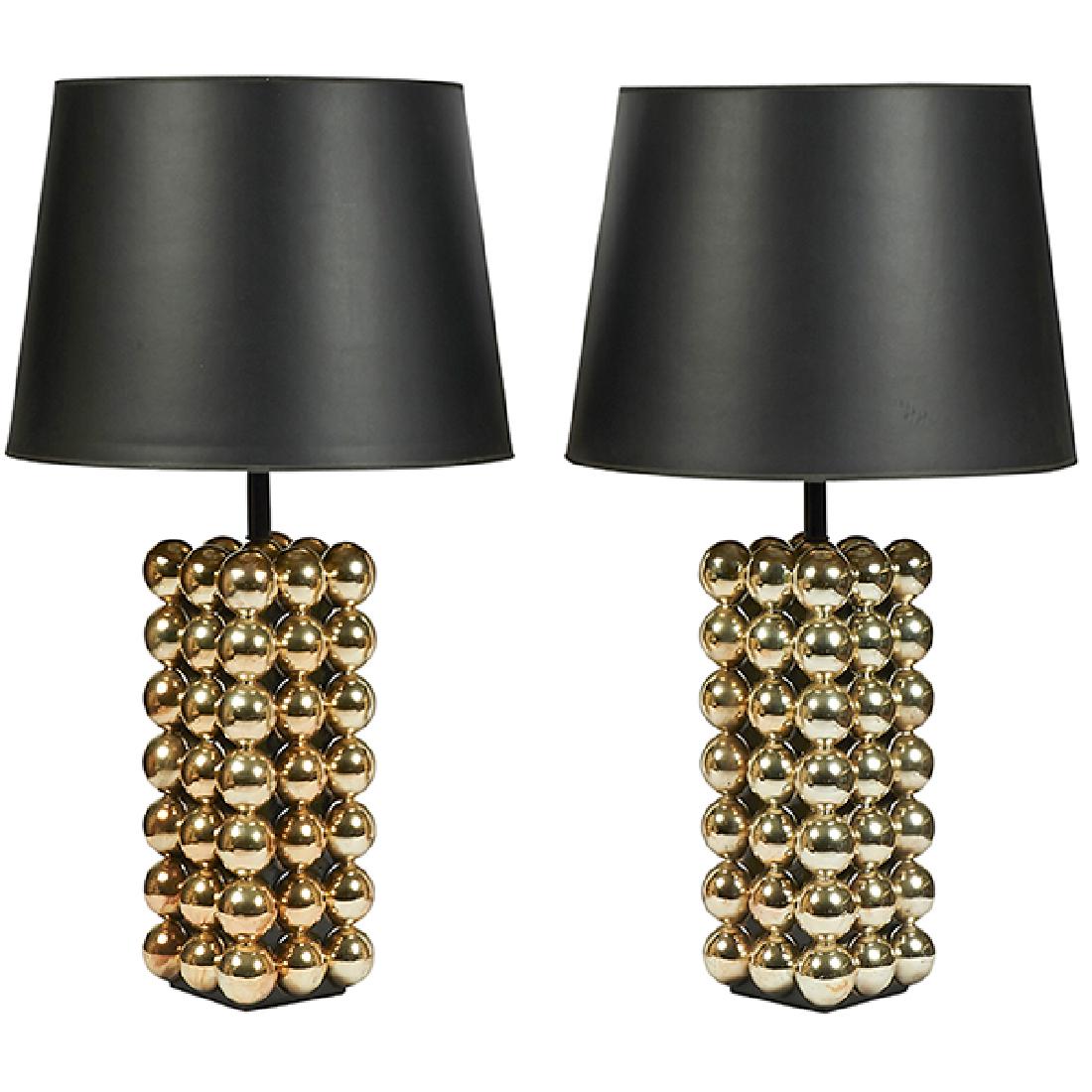 Modern Spherical Composition table lamps, pair bases (1 of 1)