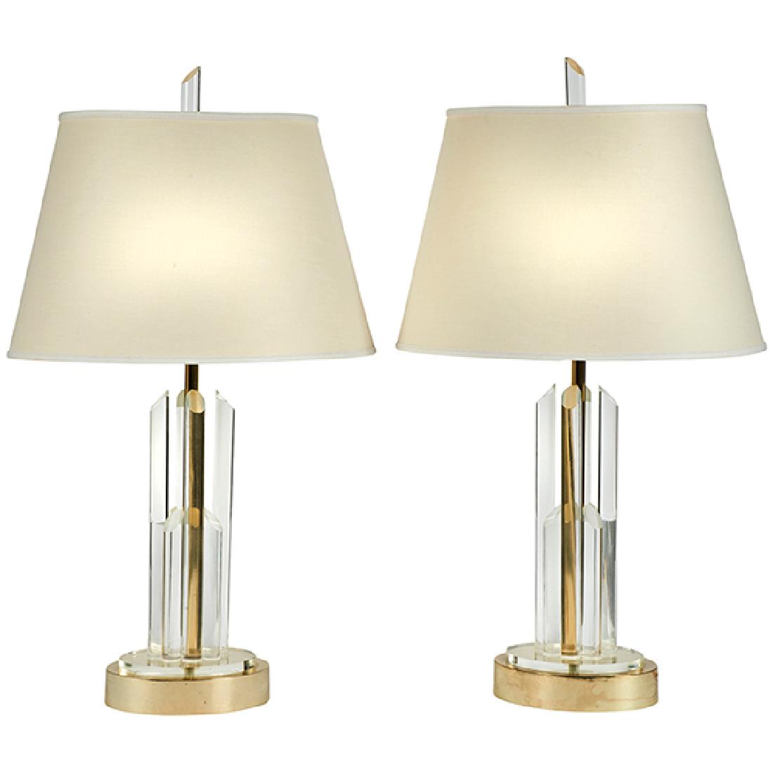 Style of Charles Hollis Jones table lamps, pair base: (1 of 1)