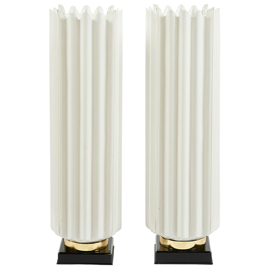 Rougier table lamps, pair 9.5"dia. x 30.5"h (1 of 1)