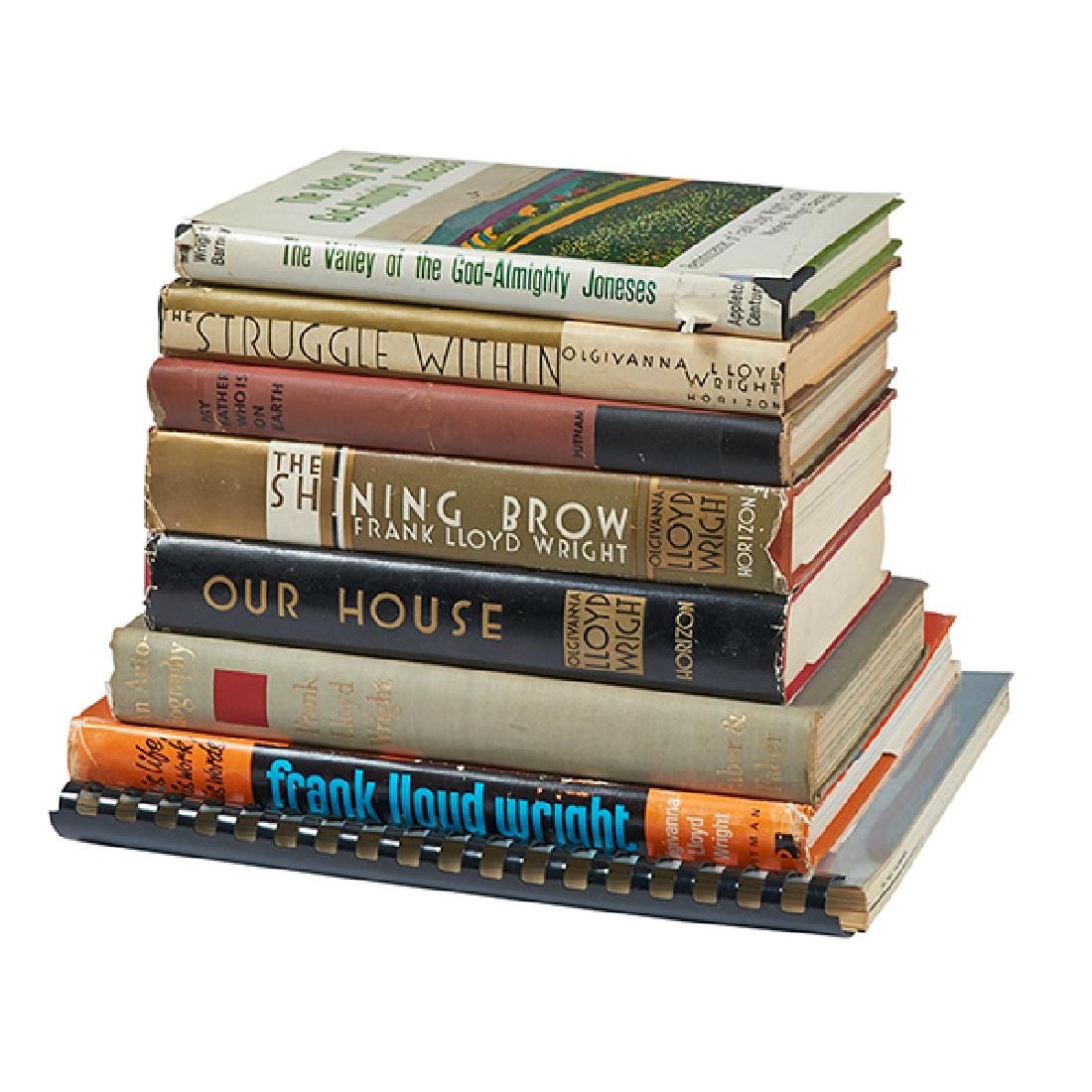 Various Authors, pertaining to Frank Lloyd Wright,: Various Authors, pertaining to Frank Lloyd Wright, Olgivanna Wright and family, eight books, 1. Barney, Maginel Wright, The Valley Of The God-Almighty Joneses, 2. Wright, Frank Lloyd, An Autobiography