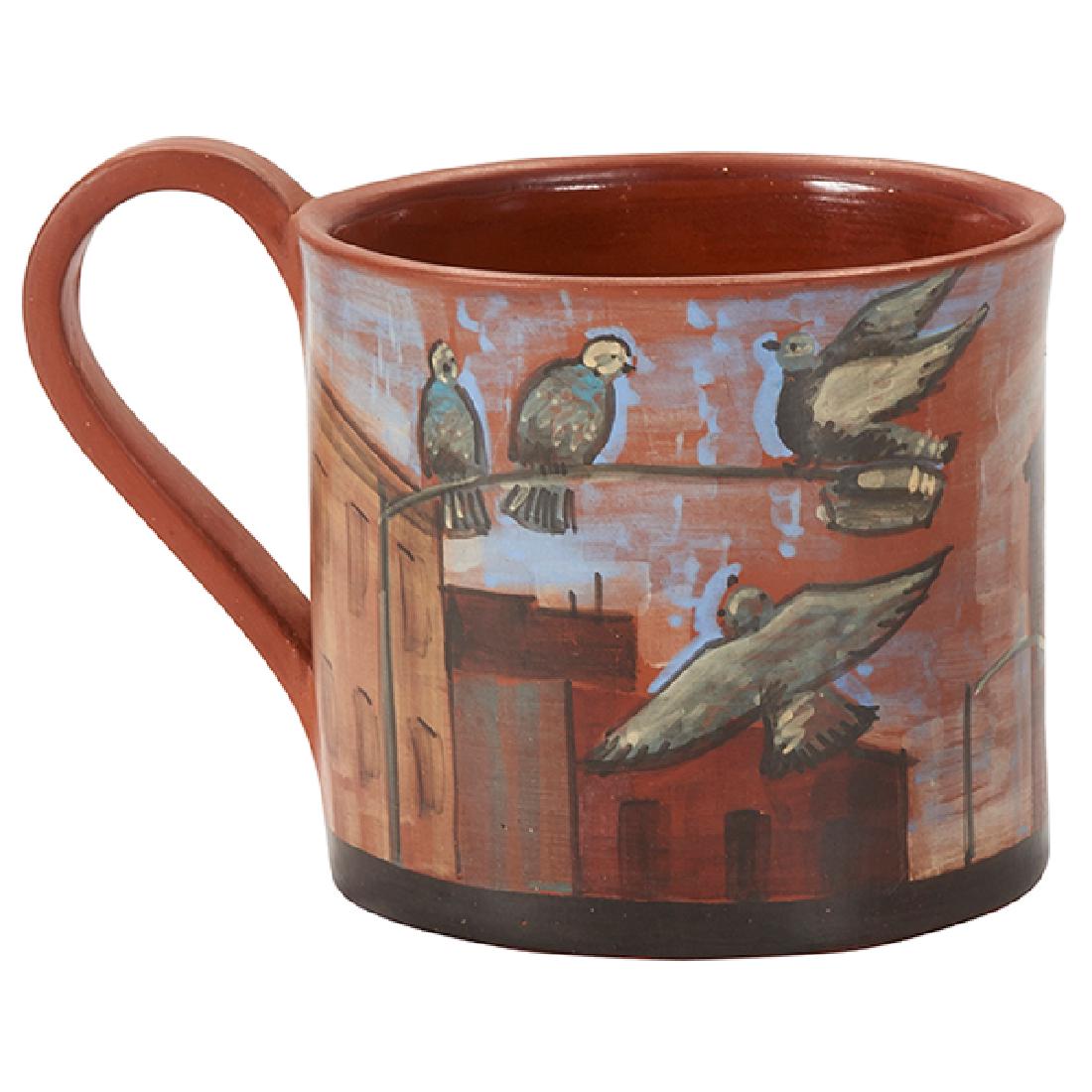 Lidya Buzio, (Uruguayan/American, 1948-2014), Untitled: Lidya Buzio, (Uruguayan/American, 1948-2014), Untitled (Cup), 1980, painted earthenware, signed and dated, 3.75"h x 4.5"w x 3.25"d Provenance: Provenance: Bonhams New York, June 11, 2009, Lot 5259 The
