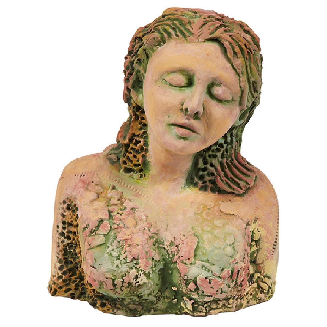 Artist Unknown, sculpture, 1990s, glazed and incised (1 of 2)