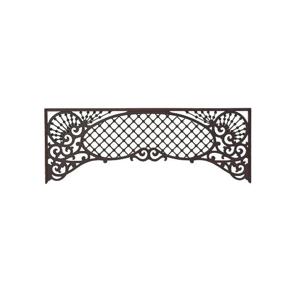 Architectural fretwork, stick and ball design: Architectural fretwork, stick and ball design in oak, 60"w x 1.5"d x 22"h, original finish, very good condition