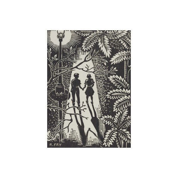 Rowena C. Fry, "Spring Evening", woodblock: Rowena C. Fry (American, 1895-1989), "Spring Evening", c.1940; b/w woodblock print, 7" x 5", signed and titled; lot of four similar works including "Late Summer", b/w woodblock/parchment, 5" x 6", sig