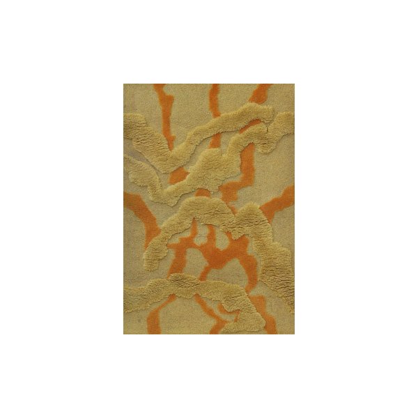 Edward Fields rug, USA: Edward Fields rug, USA, c.1970, 100% wool, abstract design in yellow and orange on a cream field, 72" x 48", signed, very good condition
