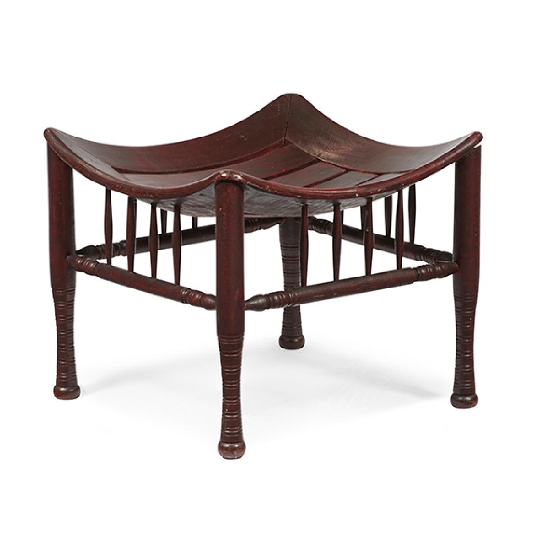 English Arts & Crafts Thebes stool 16.5"sq x 14.5"h (1 of 1)