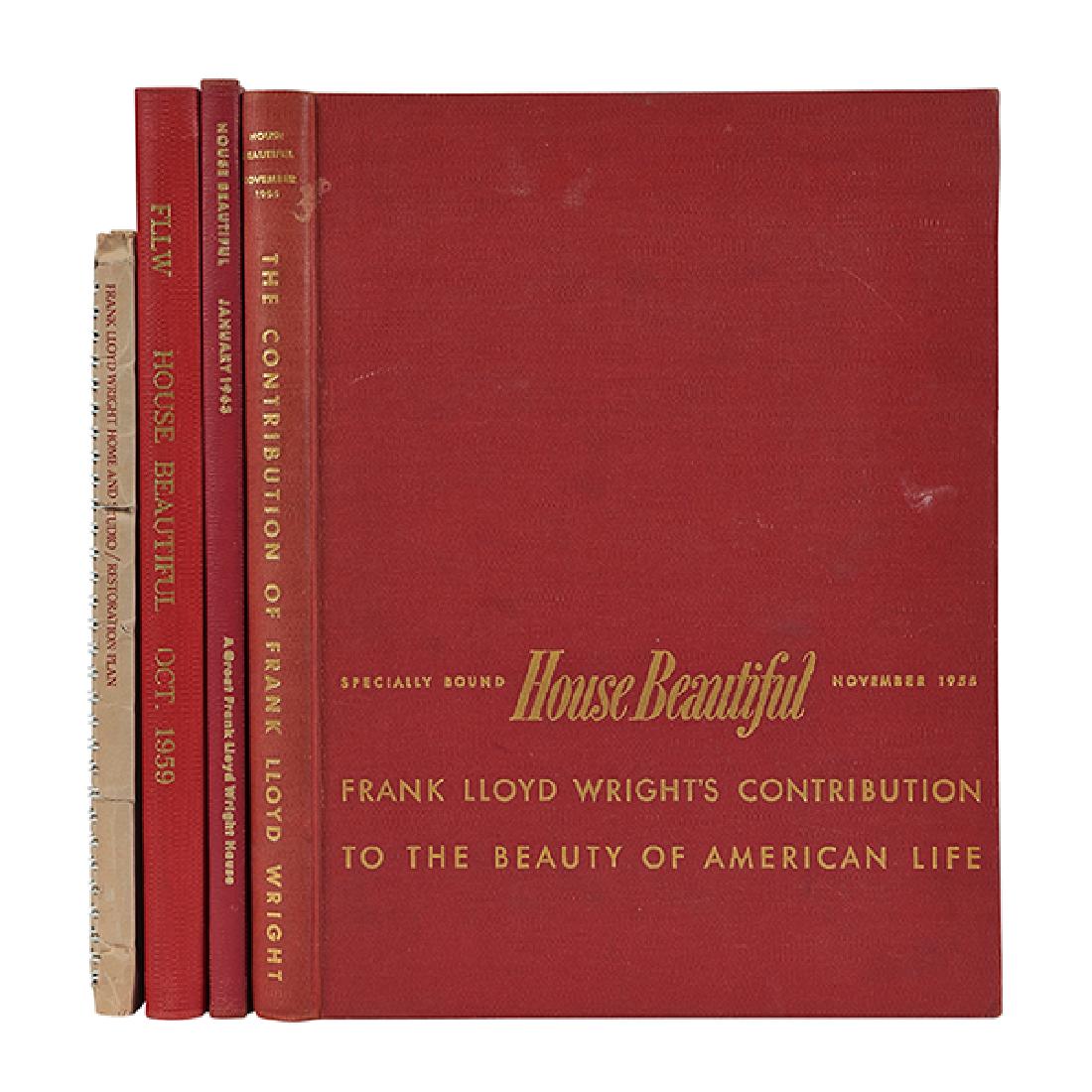 (FRANK LLOYD WRIGHT) HOUSE BEAUTIFUL three books, Frank: (FRANK LLOYD WRIGHT) HOUSE BEAUTIFUL, three books, Frank Lloyd Wright's Contribution to the Beauty of American Life. (November 1955). Your Heritage from Frank Lloyd Wright. (October 1959). A Great Fra