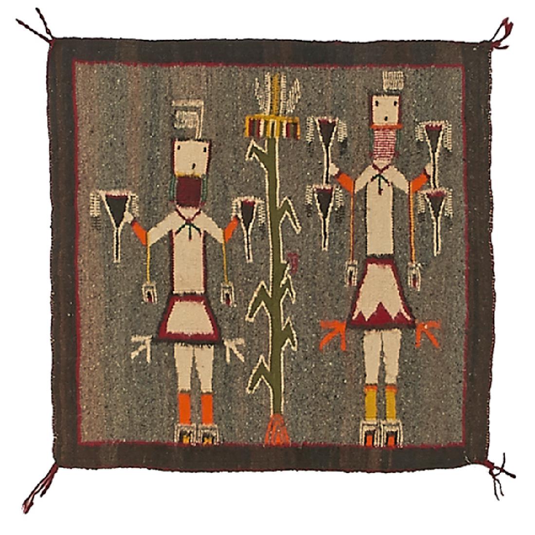 Navajo Pictorial Yei Figures weaving 25.5"w x 25"h