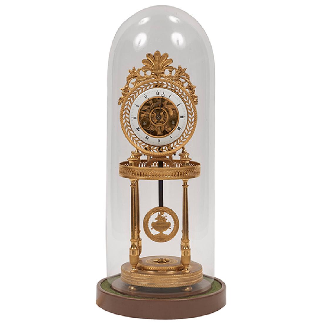 French, 19th Century ormolu skeleton mantel clock with (1 of 1)