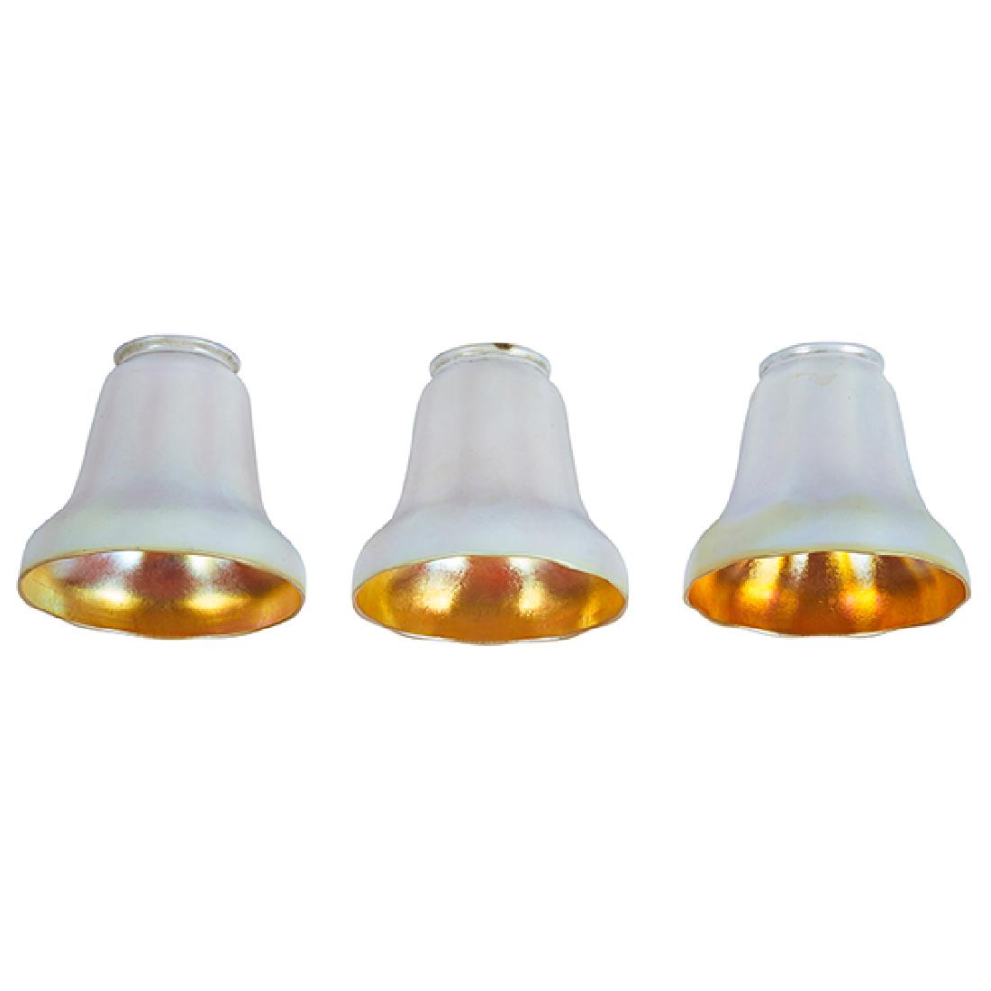 Steuben Glass Works shades, set of three 4.75"dia x (1 of 3)