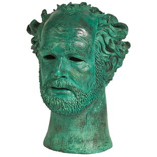 Robert Arneson, (American, 1930-1992), Self Portrait,: Robert Arneson, (American, 1930-1992), Self Portrait, 1980, bronze, signed, dated and numbered, edition of 3, Walla Walla foundry mark, 18" x 13" x 13" Provenance: Property from the Collection of The