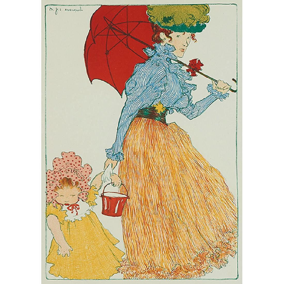 Henri Evenepoel, (Belgian, 1872-1899), Au Square, 1897,: Henri Evenepoel, (Belgian, 1872-1899), Au Square, 1897, color lithograph, published by L'Estampe Moderne, 13" x 9"
