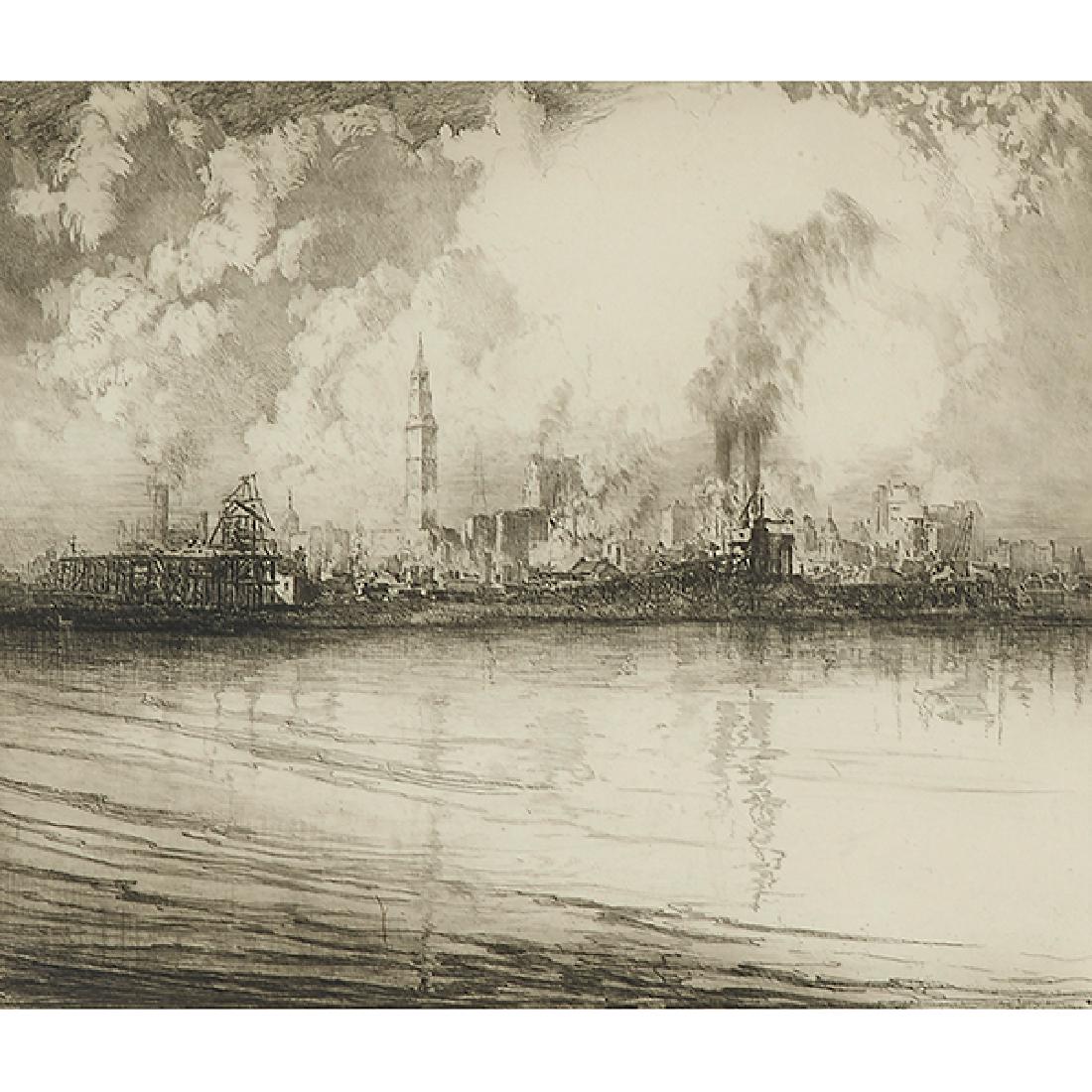 Louis Orr, (American, 1879-1961), Hartford from Across (1 of 2)