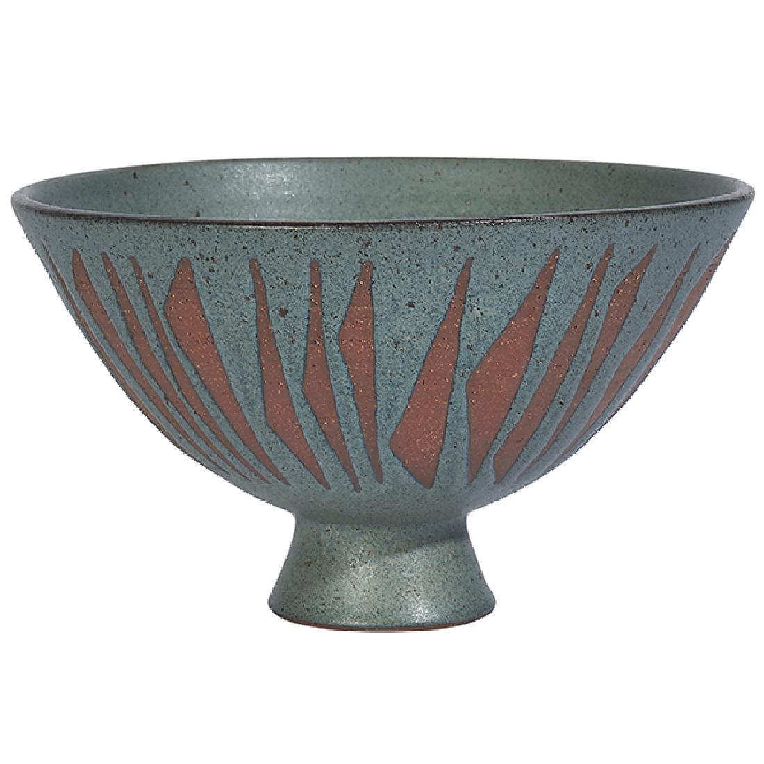 Clyde Burt footed bowl 7"dia x 4"h (1 of 2)