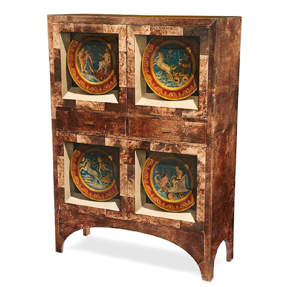 Aldo Tura (1909–1963) Trompe L'Oeil bar cabinet 42.5"w (1 of 3)