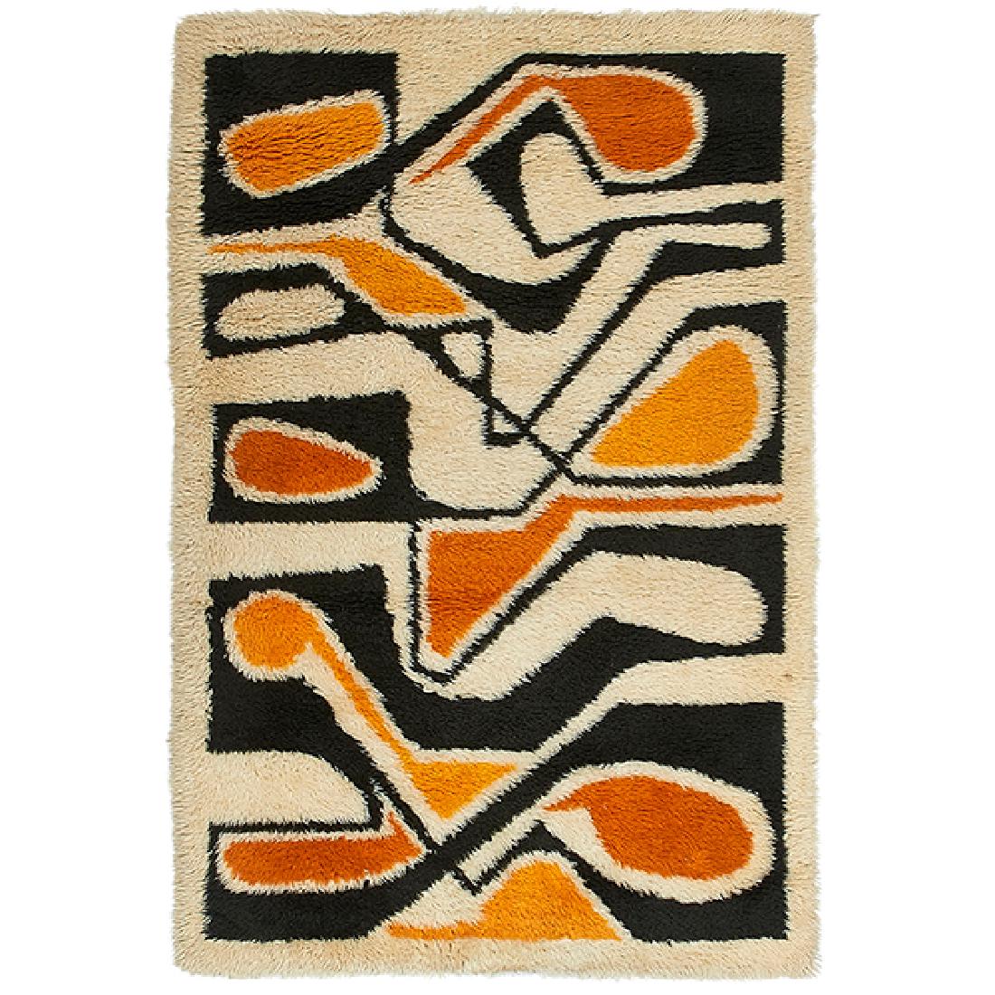 Rya rug, wool, 52" x 79" (1 of 1)
