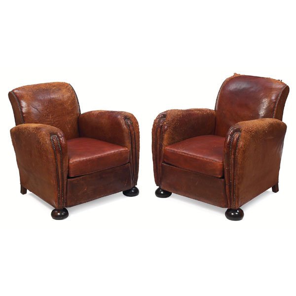 237: French club chairs, pair