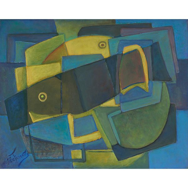 903: Mario De Ferrante, Abstract, oil: Mario De Ferrante (Italian/American, 1898-1992), "Untitled"; oil/ board, 22" x 28", signed