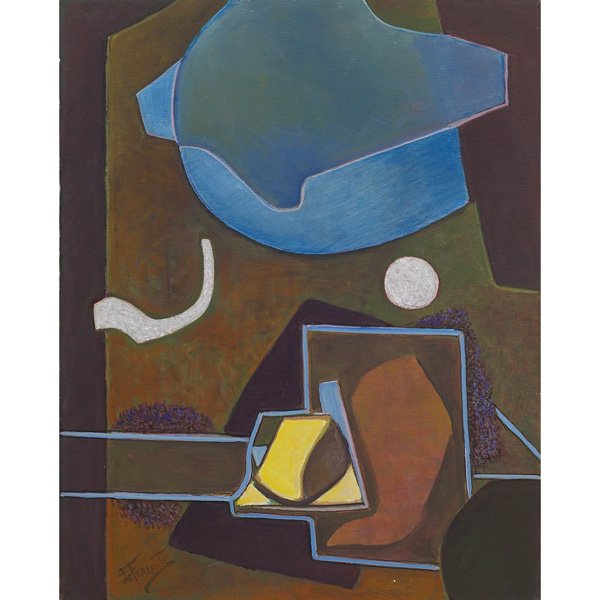 Mario De Ferrante, Abstractc. 1950 oil: Mario De Ferrante (Italian/American, 1898-1992), Abstract, c. 1950; oil/canvas, 30 x24, signed.