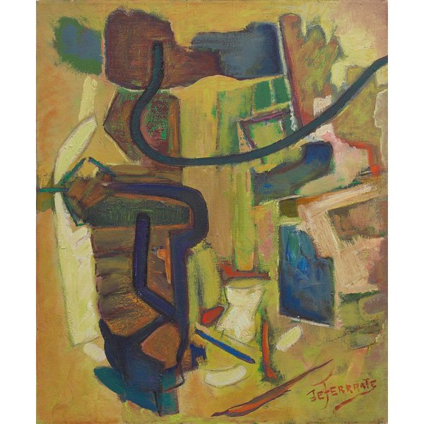 Mario De Ferrante, Abstract, c. 1960, oil: Mario De Ferrante (Italian/American, 1898-1992), Abstract , c. 1960, oil/canvas, 24 x 20, signed.
