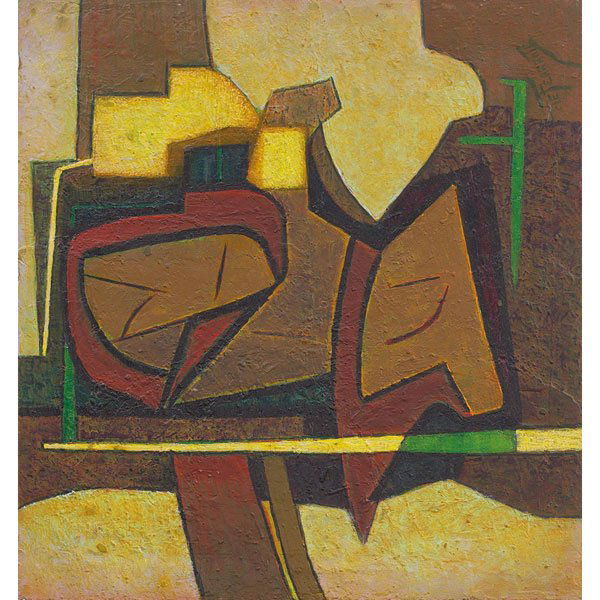 Mario De Ferrante, Abstract, c. 1950, oil: Mario De Ferrante(Italian/American, 1898-1992), Abstract, c. 1950; oil/masonite, 23.5 x 24, signed.