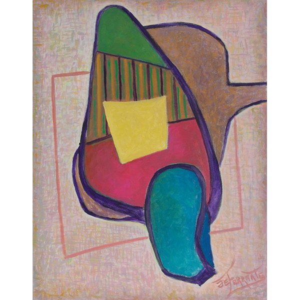Mario De Ferrante, "Untitled," oil: Mario De Ferrante (Italian/American, 1898-1992), "Untitled," oil/board, 28" x 22", signed