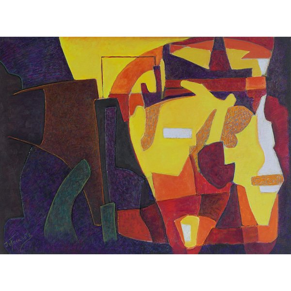 Mario De Ferrante, "Abstract" oil: Mario De Ferrante (Italian/American, 1898-1992), "Abstract Composition," oil/canvas, 30" x 40", signed, unframed