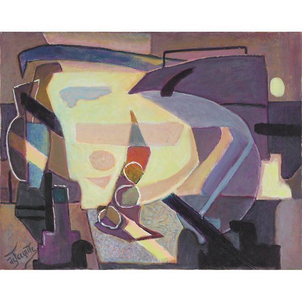 Mario De Ferrante, "Untitled," oil: Mario De Ferrante (Italian/American, 1898-1992), "Untitled," oil/board, 22" x 28", signed