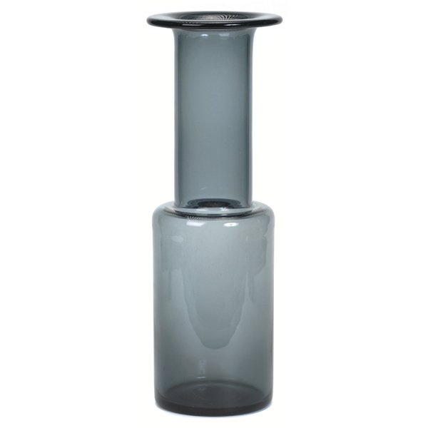 Holmegaard glass vase, Denmark: Holmegaard glass vase, Denmark, clear blue glass, incised "Holmegaard L60," 5"dia. x 15.25"h, mint condition