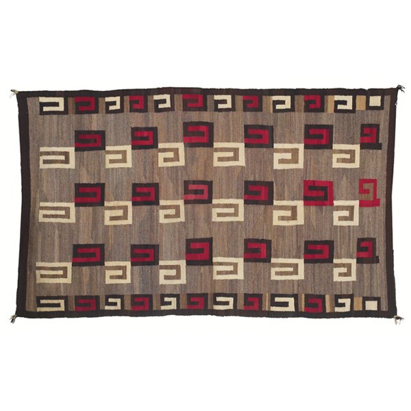 Large and good Navajo rug, geometric design