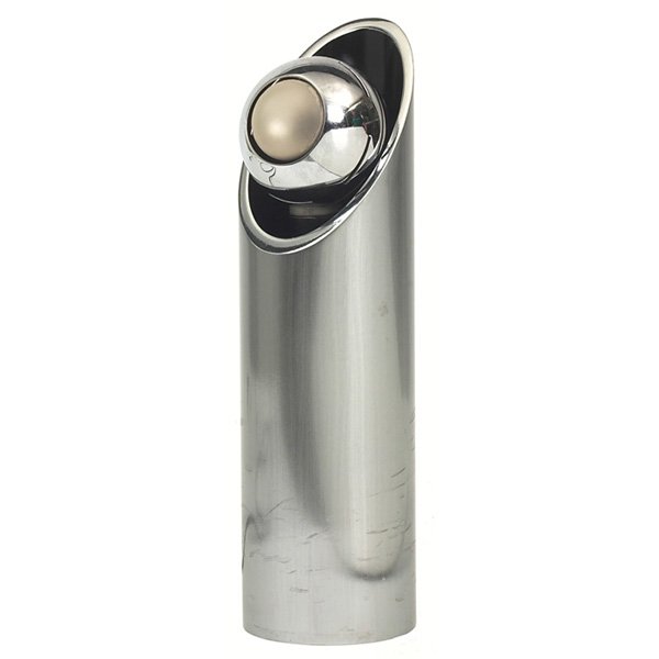 Angelo Lelli table lamp, by Arredoluce: Angelo Lelli table lamp, by Arredoluce, steel exterior with adjustable chromed lightsource, signed with Arredoluce Monza label, 11.5"h, very good condition