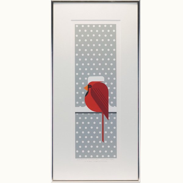 Charley Harper "Cool Cardinal, serigraph