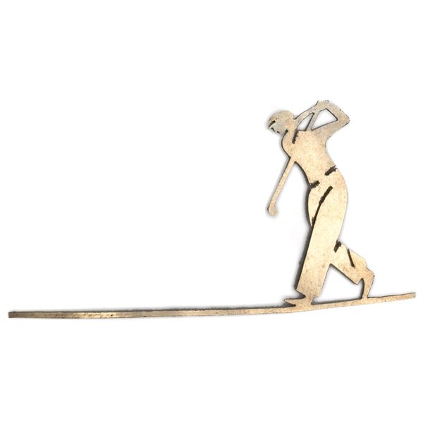 Heintz male golfer in paper-thin silver