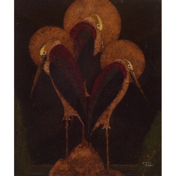 Stark Davis, "Three Cranes," c. 1925, oil 