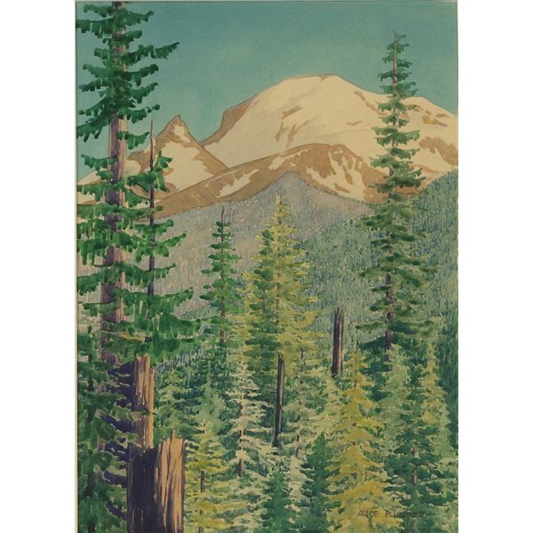 Alice Gertrude Plummer "Mt. Rainier from Sunrise R
