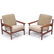 980: Grete Jalk lounge chairs, pair, teak frames