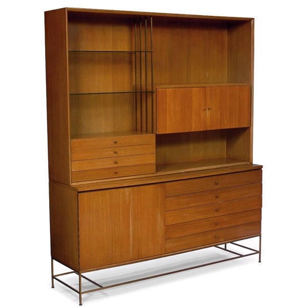 Paul McCobb wall unit, by Calvin, mahogany, signe