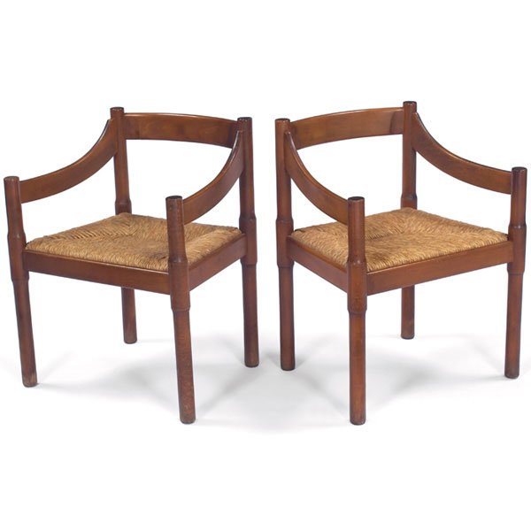 Vico Magistretti "Carimate" chairs, pair Cassina