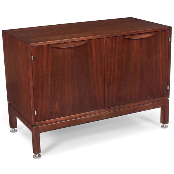 Jens Risom refrigerator cabinet custom signed wal