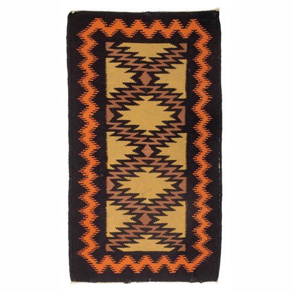 36 Gustav Stickley drugget rug, c. 1910, zigzag