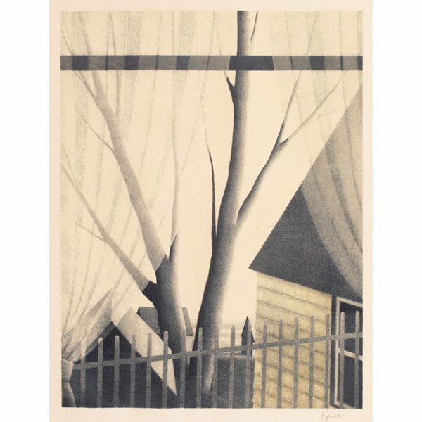 Robert Kipniss two color lithographs,: Robert Kipniss (American, b. 1931) two color lithographs, "Winter," 1977, 17" x 13", pencil signed, edition of 100, and "Untitled Landscape," c. 1980, 14" x 16", pencil signed and numbered, edition of