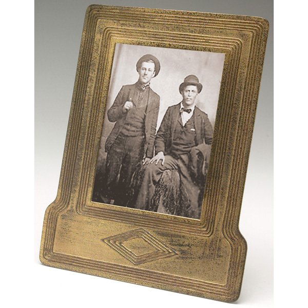 Tiffany Studios frame, Graduate pattern: Nice Tiffany Studios frame, bronze in the Graduate pattern, original gold doré patina, signed Tiffany Studios, New York, #1791, 7"w x 9"h