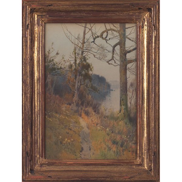 Arthur Tucker, Rayrigg, Windermere, watercolor: Arthur Tucker (British, 1864-1929) "Rayrigg, Windermere," c. 1920, watercolor, 11.5" x 7.75", signed lower left, titled on period label on verso, framed