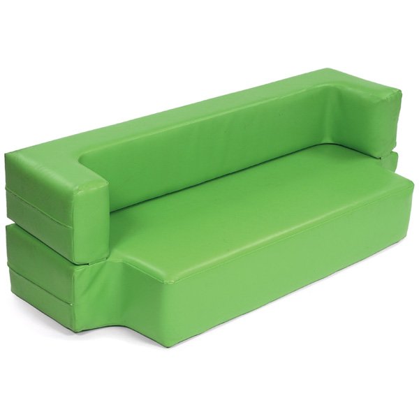 1960s modular seating, sofa and two chairs: 1960s modular seating, sofa and two chairs, folding forms with zippered covers over foam, sofa: 72"w x 29"d x 24"h, chairs: 36"w x 27"d x 24"h, each folds flat to 12"d, very good condition