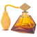 1511: Art Glass perfume atomizer, amber colored glass