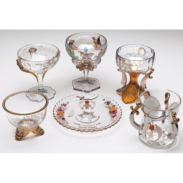 Art Glass glasses, lot of six, Syria
